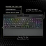 Corsair K70 RGB PRO Wired Mechanical Gaming Keyboard - Cherry MX RGB Red Linear Switches, 8,000Hz Hyper-Polling, PBT Double-Shot PRO Keycaps,