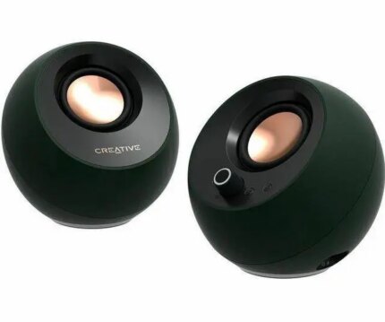 Creative Pebble Pro Minimalist 2.0 USB-C Speakers with Bluetooth, RGB Lighting - Black