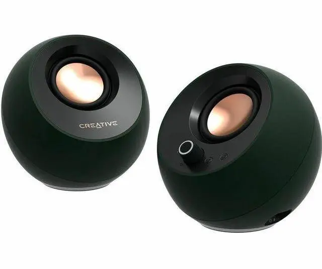 Creative Pebble Pro Minimalist 2.0 USB-C Speakers with Bluetooth, RGB Lighting - Black