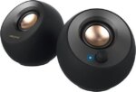 Creative Pebble V2 - Minimalistic 2.0 USB-C Powered Desktop Speakers, 3.5 mm AUX-in, Up to 8W RMS Power for Computers and Laptops, Type-A Adapter