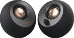 Creative Pebble V2 - Minimalistic 2.0 USB-C Powered Desktop Speakers, 3.5 mm AUX-in, Up to 8W RMS Power for Computers and Laptops, Type-A Adapter