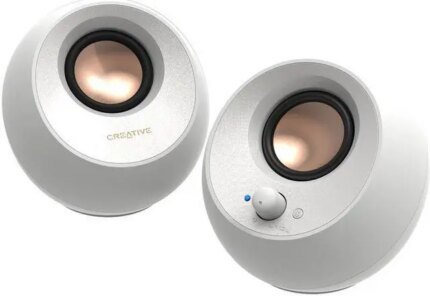 Creative Pebble V3 51MF1700AA003 2.0 Bluetooth Speaker System - 8 W RMS - White