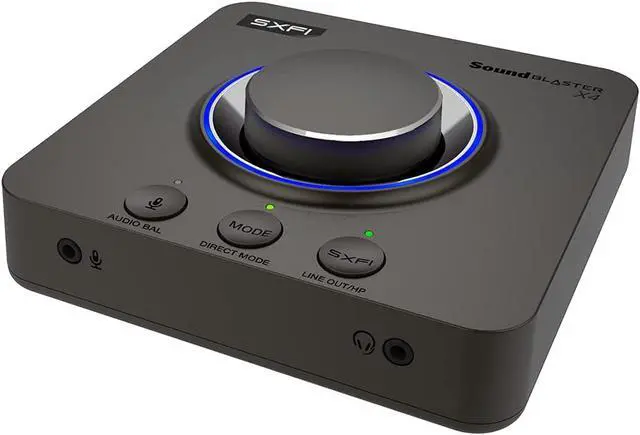 Creative Sound Blaster X4 Hi-Res 24bit/192kHz External USB DAC and Amp Sound Card, Super X-Fi, Multi-Channel, 7.1 Discrete Surround, Optical-in,