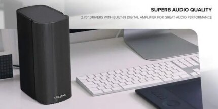 Creative T100-2.0 Compact Hi-Fi Desktop Speakers, up to 80W Peak Power with Bluetooth 5.0