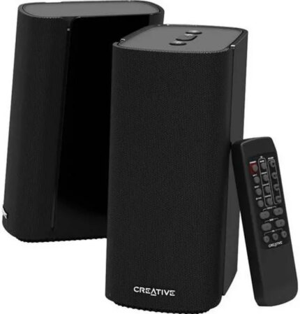 Creative T100-2.0 Compact Hi-Fi Desktop Speakers, up to 80W Peak Power with Bluetooth 5.0