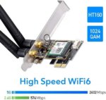 Cudy New AX3000 Wireless WiFi 6 PCIe Card for PC, Bluetooth 5.2, AX200, 3000Mbps WiFi 6 Speed, Bluetooth 5.2/5/4.2/4.0, 802.11ax/ac/a/b/g/n, Windows