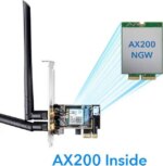 Cudy New AX3000 Wireless WiFi 6 PCIe Card for PC, Bluetooth 5.2, AX200, 3000Mbps WiFi 6 Speed, Bluetooth 5.2/5/4.2/4.0, 802.11ax/ac/a/b/g/n, Windows