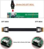 CY PCI-E Slimline SAS 4.0 SFF-8654 4i 38pin Host to SFF-8654 Slim SAS Target Cable 40cm