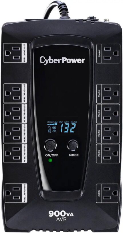 CyberPower AVRG900LCD Intelligent LCD UPS Systems - 900VA/480W, 120 VAC, NEMA 5-15P, Compact, 12 Outlets, LCD, PowerPanel