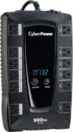 CyberPower AVRG900LCD Intelligent LCD UPS Systems - 900VA/480W, 120 VAC, NEMA 5-15P, Compact, 12 Outlets, LCD, PowerPanel