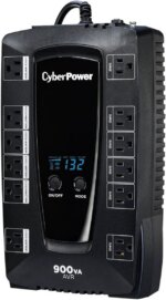 CyberPower AVRG900LCD Intelligent LCD UPS Systems - 900VA/480W, 120 VAC, NEMA 5-15P, Compact, 12 Outlets, LCD, PowerPanel