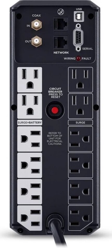 CyberPower CP1350AVRLCD3 Intelligent LCD UPS Systems - 1350VA/815W, 120 VAC, NEMA 5-15P, Mini-Tower, 12 Outlets