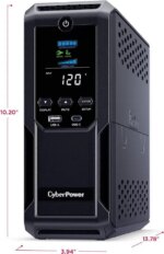 CyberPower CP1500AVRLCD3 Intelligent LCD UPS Systems - 1500VA/900W, 120 VAC, NEMA 5-15P, Mini-Tower, 12 Outlets, LCD