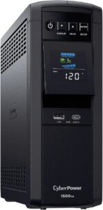 CyberPower CP1500PFCLCD PFC Sinewave UPS Systems - 1500VA/1000W, 120 VAC, NEMA 5-15P, Mini-Tower, Sine Wave, 12 Outlets, LCD, PowerPanel