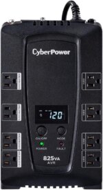 CyberPower CP825AVRLCD Intelligent LCD UPS Systems - 825VA/450W, 120 VAC, NEMA 5-15P, Compact, 8 Outlets, LCD, PowerPanel