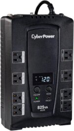 CyberPower CP825AVRLCD Intelligent LCD UPS Systems - 825VA/450W, 120 VAC, NEMA 5-15P, Compact, 8 Outlets, LCD, PowerPanel