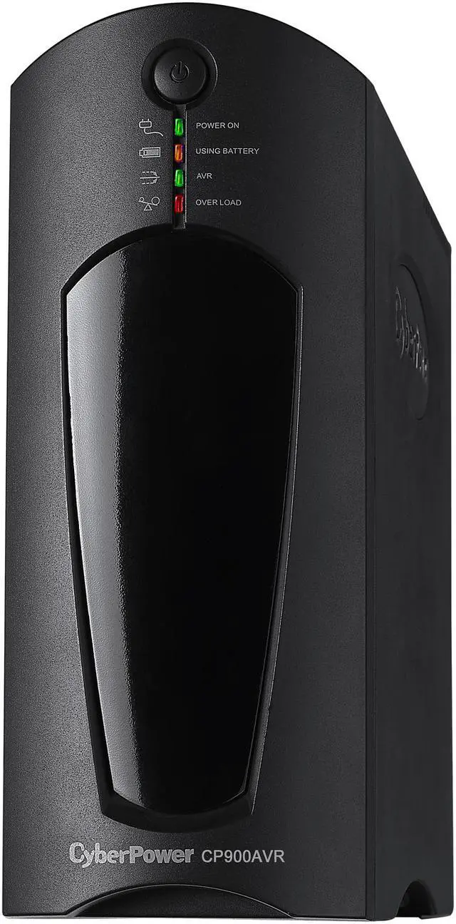 CyberPower CP900AVR AVR UPS Systems - 900VA/560W, 120 VAC, NEMA 5-15P, Mini-Tower, 10 Outlets, PowerPanel