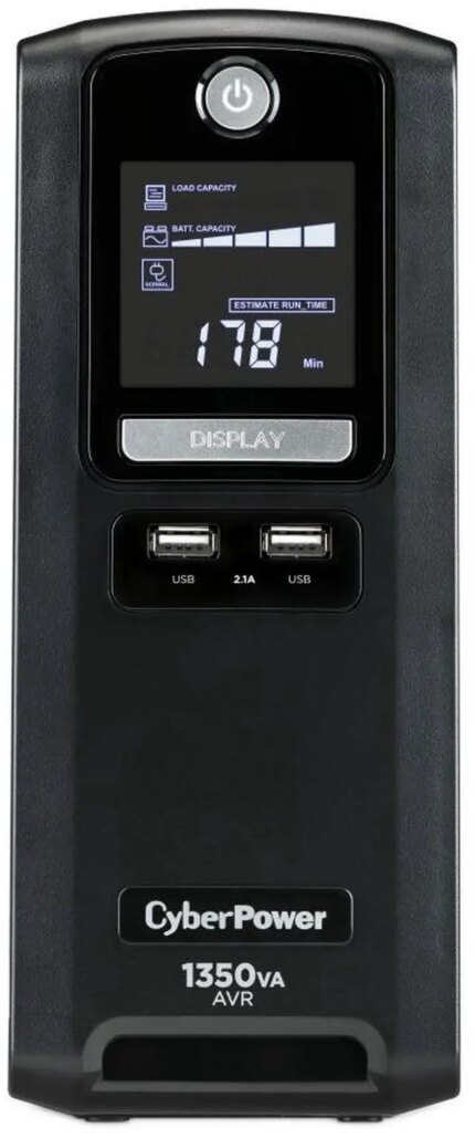 CyberPower CST135XLU Battery Backup GreenPower UPS™ Bypass Technology, 1350 VA / 810 W, Line Interactive, Simulated Sine Wave, NEMA 5-15P, 6 ft. cord,