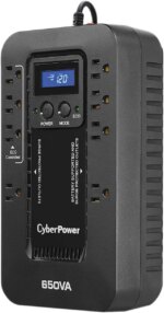 CyberPower EC650LCD Ecologic UPS Systems - 650VA/390W, 120 VAC, NEMA 5-15P, Compact, 8 Outlets, LCD, PowerPanel® Personal