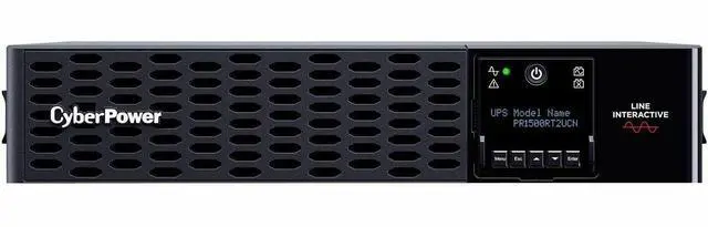 CyberPower PR1500RT2UCN Smart App Sinewave UPS Systems - 1500VA/1500W, 120 VAC, NEMA 5-15P, 2U, Rack / Tower, Sine Wave, 8 Outlets, LCD, PowerPanel®