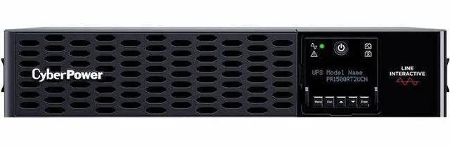 CyberPower PR1500RT2UCN Smart App Sinewave UPS Systems - 1500VA/1500W, 120 VAC, NEMA 5-15P, 2U, Rack / Tower, Sine Wave, 8 Outlets, LCD, PowerPanel®
