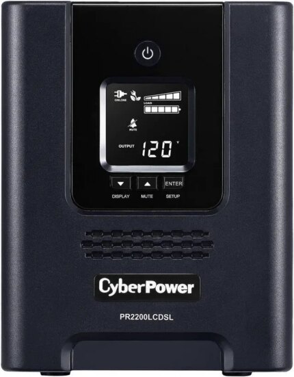 CyberPower PR2200LCDSL Smart App Sinewave UPS Systems - 2070VA/1980W, 120 VAC, NEMA 5-20P, Mini-Tower, Sine Wave, 7 Outlets, LCD, PowerPanel