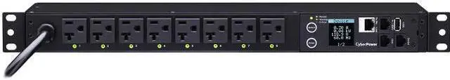 CYBERPOWER SYSTEMS (USA), INC. PDU41002 120V 8 OUTLET NEMA 12FT CORD 1U 3YR WTY