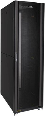 DavisLegend 42U 24"W x 32"D Server Cabinet IT Network Data Rack Enclosure with vented doors, with cable management panel, vented top with brush cable