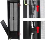 DavisLegend 42U 24"W x 32"D Server Cabinet IT Network Data Rack Enclosure with vented doors, with cable management panel, vented top with brush cable