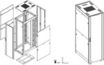 DavisLegend 42U 24"W x 32"D Server Cabinet IT Network Data Rack Enclosure with vented doors, with cable management panel, vented top with brush cable