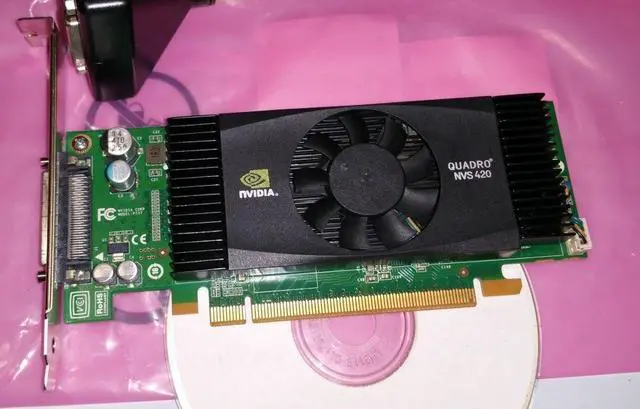Dell/nVidia Quadro NVS 420 NVS420 512MB 4 Quad Monitor Professional Video Card P/N: H995J