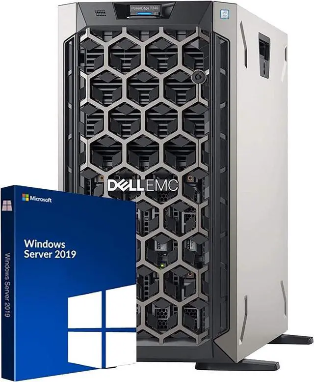 Dell PowerEdge T340 Tower Server, Windows 2019 STD OS, Intel Xeon E-2124 Quad-Core 3.3GHz 8MB, 32GB DDR4 RAM, 8TB Storage, RAID, Single PSU (Re-newed)
