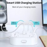 DEPOW Flat Extension Cord 5Ft, Flat Plug Power Strip with 4 Outlets 4 USB Ports (2 USB C), Multiple Wall Outlet Extender Suitable for Home Office Dorm, White - Newegg.com