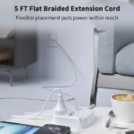 DEPOW Flat Extension Cord 5Ft, Flat Plug Power Strip with 4 Outlets 4 USB Ports (2 USB C), Multiple Wall Outlet Extender Suitable for Home Office Dorm, White - Newegg.com