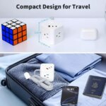 DEPOW Power Strip Cube with USB Ports, Flat Extension Cord with 4 AC Outlets & 3 USB Ports (2 USB C), 5 FT Small Power Strip, 3 Prong Mini Charging