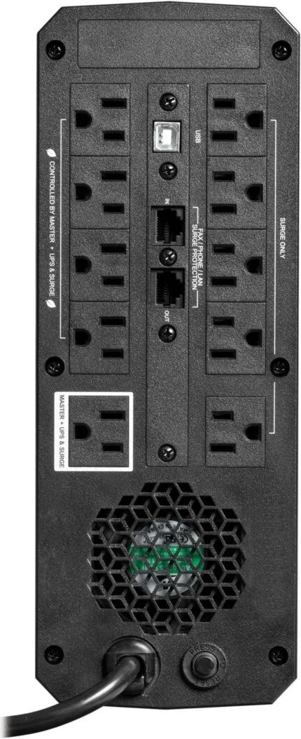 Eaton Tripp Lite Series 1500VA 900W 120V Pure Sine Wave Gaming UPS Battery Backup - LCD, AVR, RGB LEDs, USB Charging, Power Saving - Tower - AVR - 7
