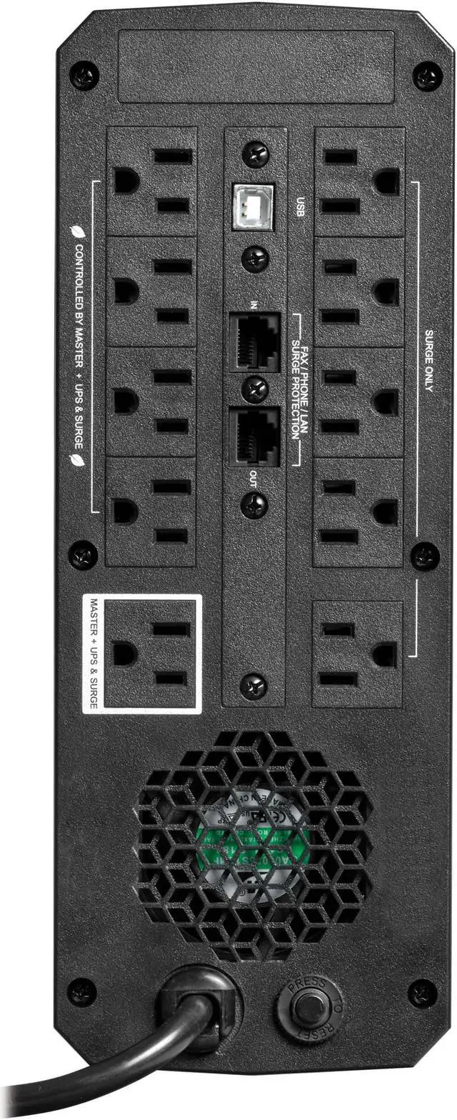 Eaton Tripp Lite Series 1500VA 900W 120V Pure Sine Wave Gaming UPS Battery Backup - LCD, AVR, RGB LEDs, USB Charging, Power Saving - Tower - AVR - 7