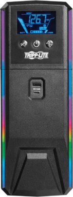 Eaton Tripp Lite Series 1500VA 900W 120V Pure Sine Wave Gaming UPS Battery Backup - LCD, AVR, RGB LEDs, USB Charging, Power Saving - Tower - AVR - 7