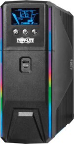 Eaton Tripp Lite Series 1500VA 900W 120V Pure Sine Wave Gaming UPS Battery Backup - LCD, AVR, RGB LEDs, USB Charging, Power Saving - Tower - AVR - 7