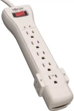 Eaton Tripp Lite Series Protect It! 7-Outlet Surge Protector, 7 ft. Cord with Right-Angle Plug, 2160 Joules, Diagnostic LEDs, Light Gray Housing - 7 x