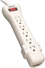 Eaton Tripp Lite Series Protect It! 7-Outlet Surge Protector, 7 ft. Cord with Right-Angle Plug, 2160 Joules, Diagnostic LEDs, Light Gray Housing - 7 x