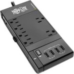 Eaton Tripp Lite Series Protect It! 7-Outlet Surge Protector, 7 ft. Cord with Right-Angle Plug, 2160 Joules, Diagnostic LEDs, Light Gray Housing - 7 x