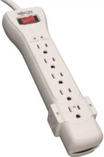 Eaton Tripp Lite Series Protect It! 7-Outlet Surge Protector, 7 ft. Cord with Right-Angle Plug, 2160 Joules, Diagnostic LEDs, Light Gray Housing - 7 x