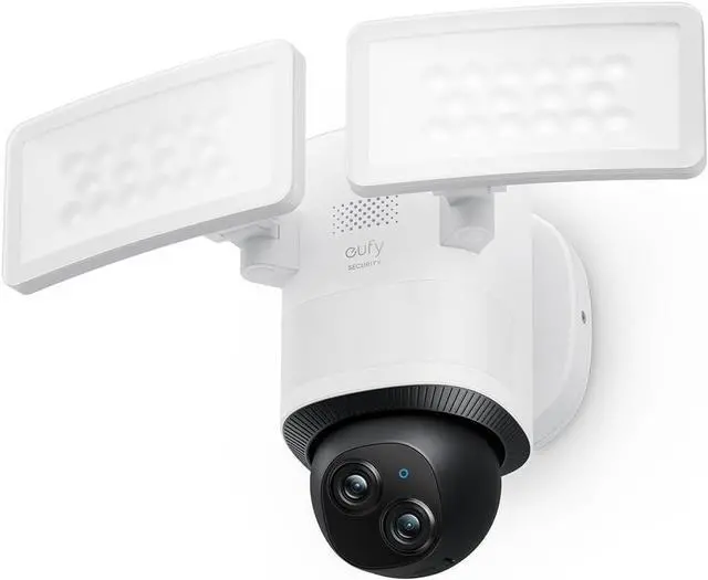 eufy Security Floodlight Camera E340 Wired, 360° Pan and Tilt, 24/7 Recording, Dual-Band Wi-Fi, 2,000 Lumens, Motion-Activated, Dual Camera, HomeBase