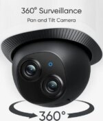 eufy Security Floodlight Camera E340 Wired, 360° Pan and Tilt, 24/7 Recording, Dual-Band Wi-Fi, 2,000 Lumens, Motion-Activated, Dual Camera, HomeBase