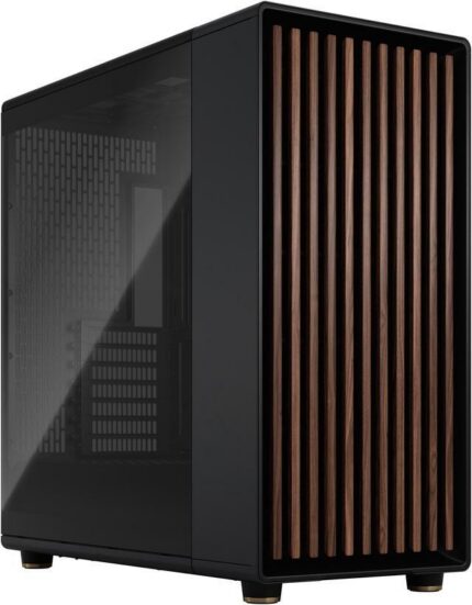 Fractal Design North XL ATX mATX Full Tower PC Case - Charcoal Black Chassis with Walnut Front and Dark Tinted TG Side Panel - FD-C-NOR1X-02