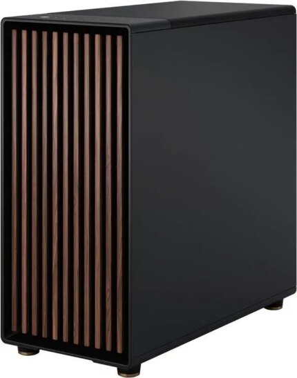 Fractal Design North XL ATX mATX Full Tower PC Case - Charcoal Black Chassis with Walnut Front and Dark Tinted TG Side Panel - FD-C-NOR1X-02