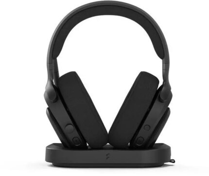 Fractal Design Scape Dark RGB Wireless Gaming Headset w/ Immersive Audio, USB Dongle & BT 5.3, Charging Stand, 40-Hr Battery, compatible with PC, Mac,