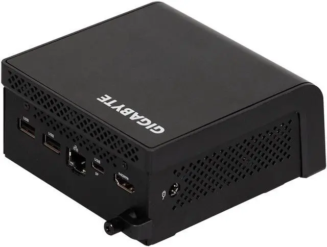GIGABYTE GB-BTIP-N250 Black Ultra Compact Mini PC, Intel Processors N250, 4C, up to 3.8 GHz, 1 x 262Pin SO-DIMM DDR5 4800