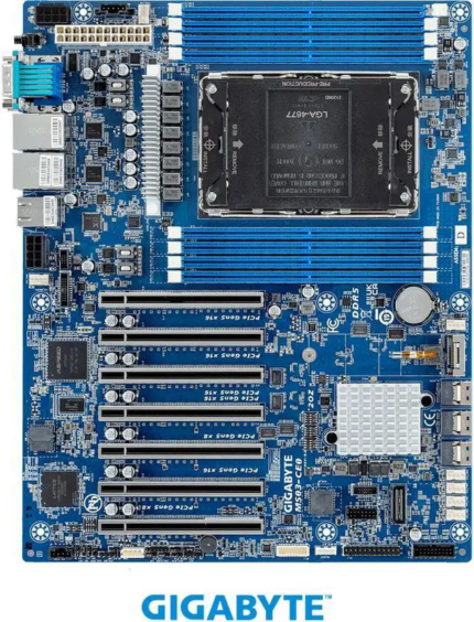 GIGABYTE MS03-CE0 ATX Server Motherboard, 4th Gen. Intel® Xeon® Scalable Processors, Single processor, LGA 4677, Intel® C741 Chipset.